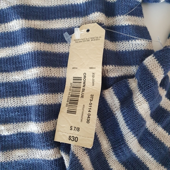 Arizona Jean Co Girls Stripes Light Sweater Sz 7 - Picture 4 of 4